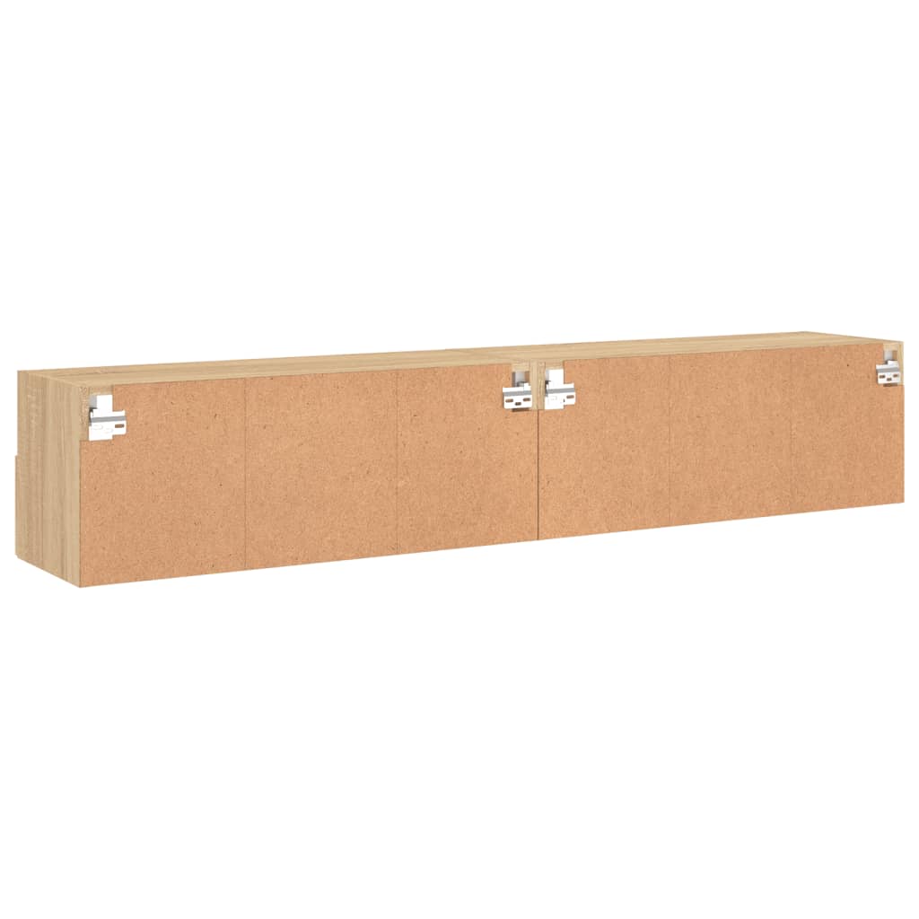 TV-Wandschränke 2 Stk. Sonoma-Eiche 80x30x30 cm Holzwerkstoff