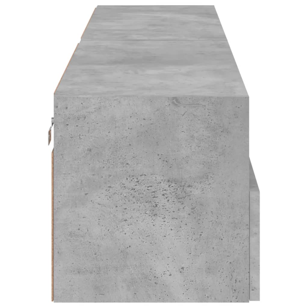 Meubles muraux TV 2 pièces. Matériau bois gris béton 80x30x30 cm.
