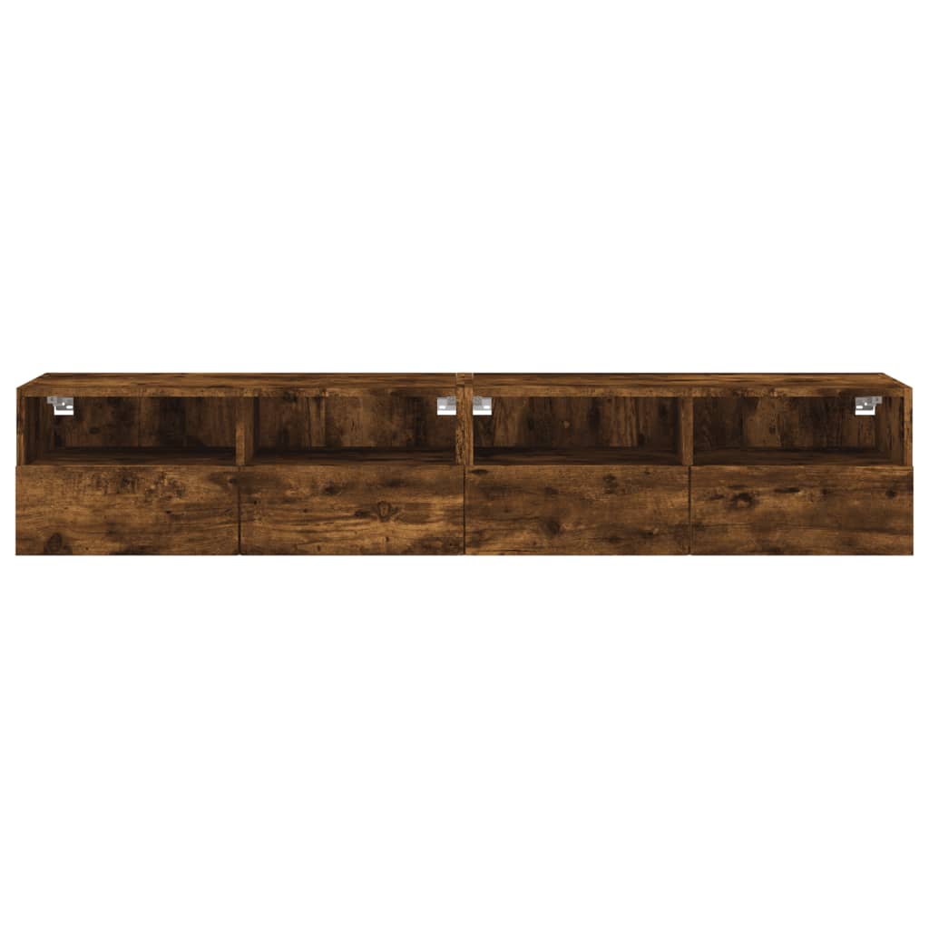 TV-Wandschränke 2 Stk. Räuchereiche 80x30x30 cm Holzwerkstoff