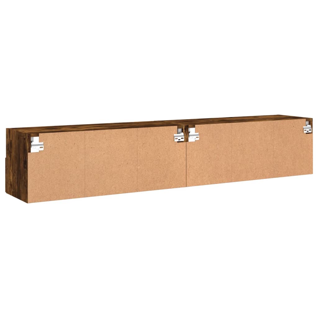TV-Wandschränke 2 Stk. Räuchereiche 80x30x30 cm Holzwerkstoff