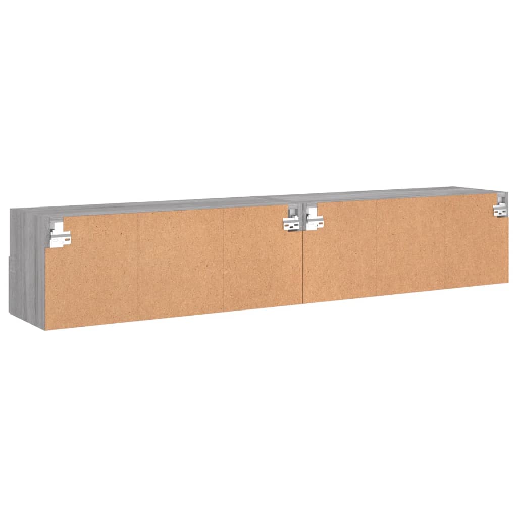 TV-Wandschränke 2 Stk. Grau Sonoma 80x30x30 cm Holzwerkstoff