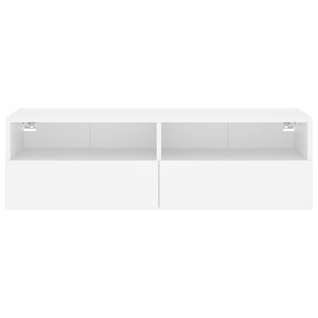 Meuble TV mural blanc 100x30x30 cm en matériau à base de bois