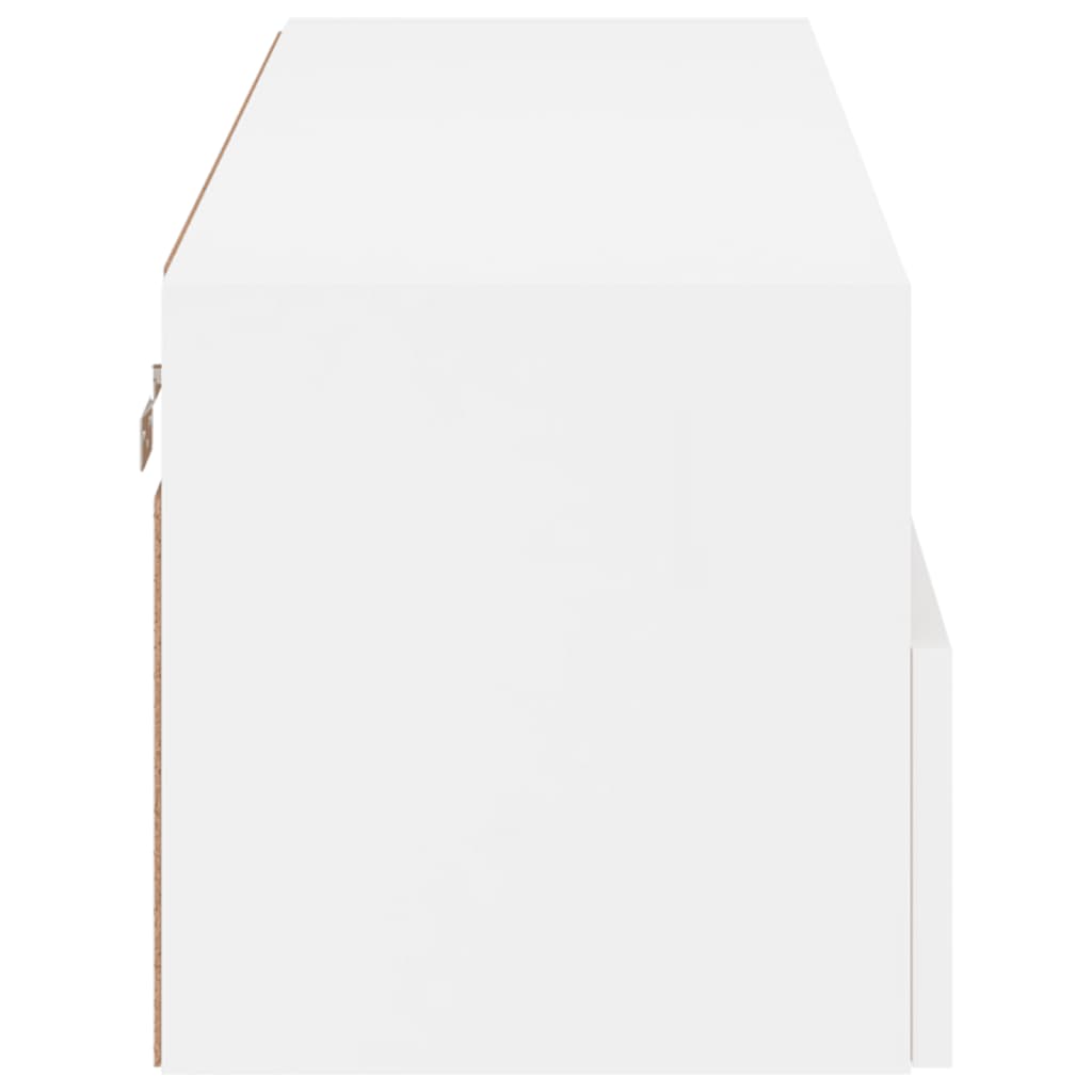Meuble TV mural blanc 100x30x30 cm en matériau à base de bois