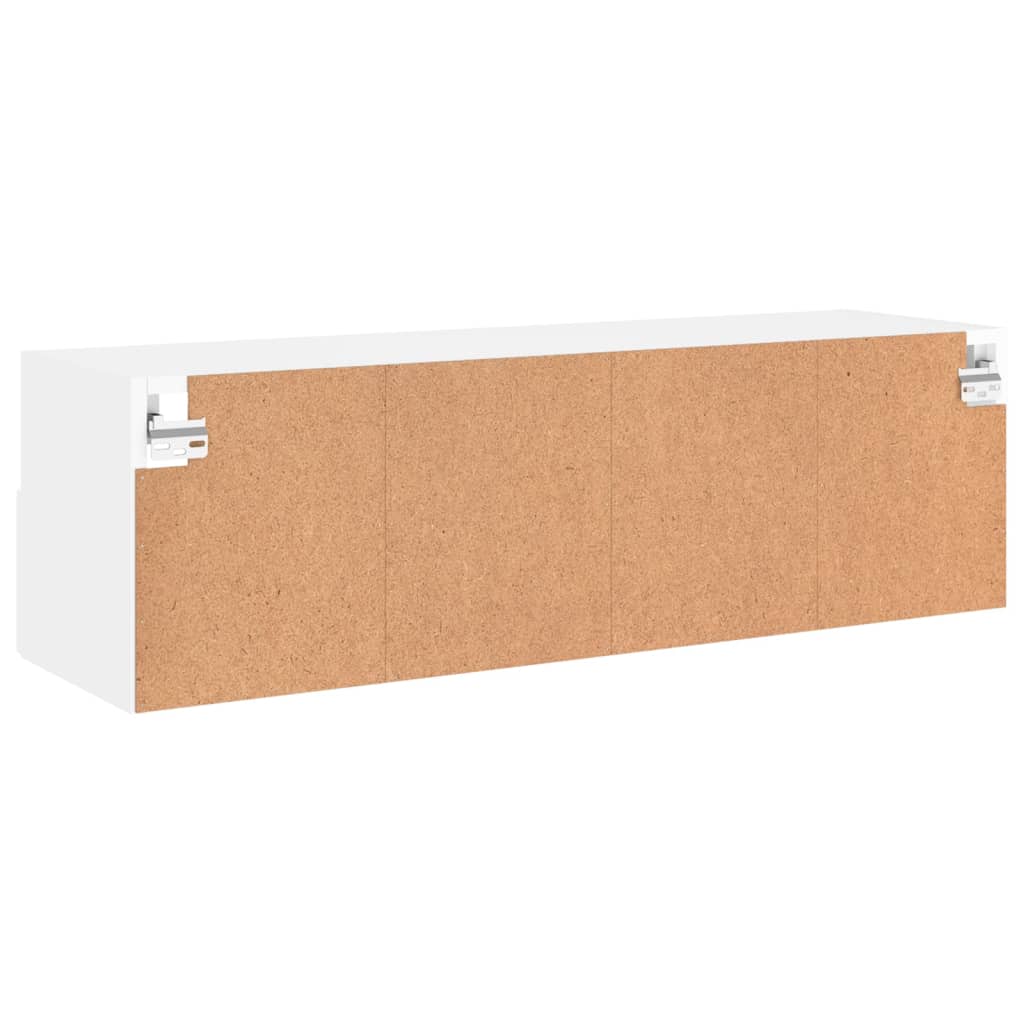 Meuble TV mural blanc 100x30x30 cm en matériau à base de bois