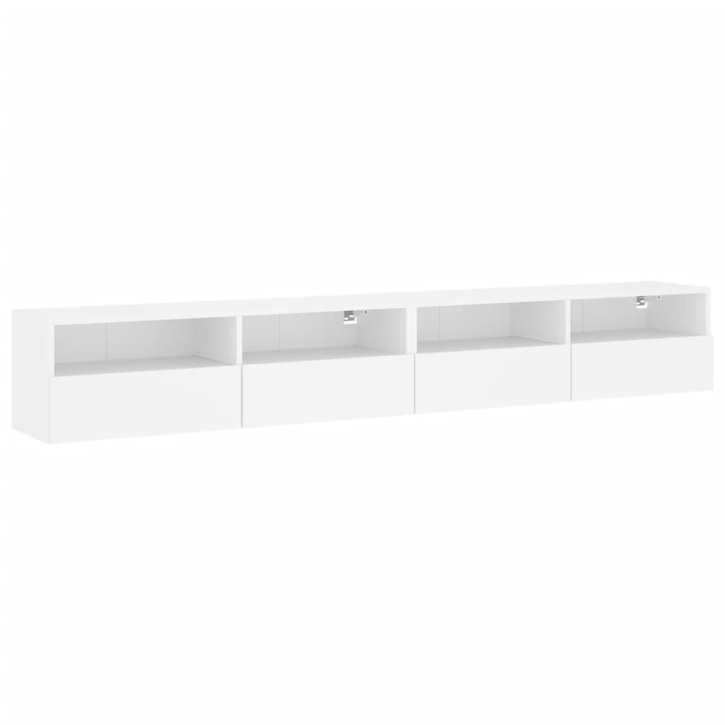 Meubles muraux TV 2 pièces blanc 100x30x30 cm matériau bois