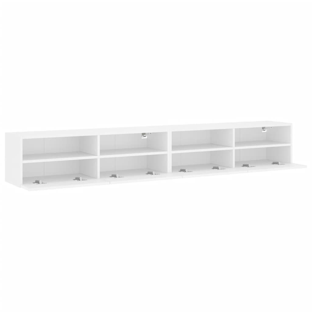 Meubles muraux TV 2 pièces blanc 100x30x30 cm matériau bois