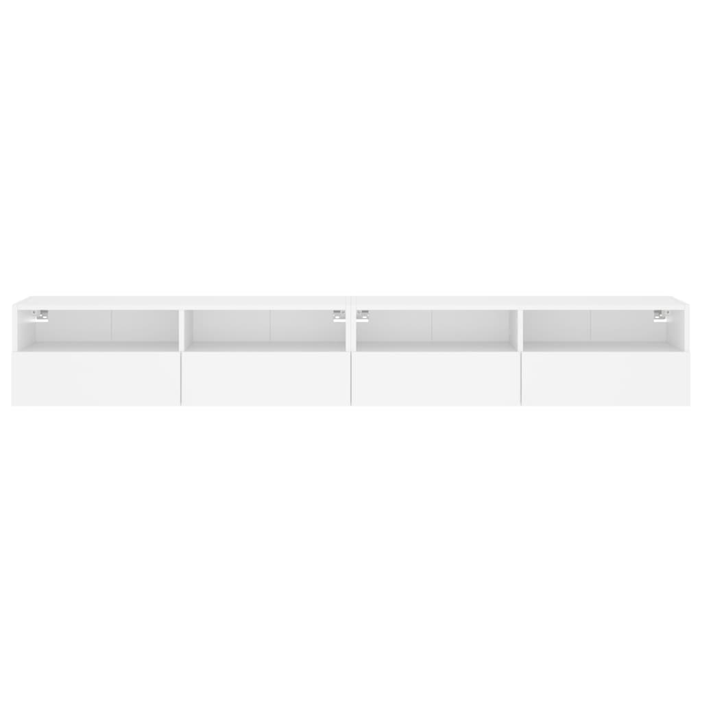 Meubles muraux TV 2 pièces blanc 100x30x30 cm matériau bois