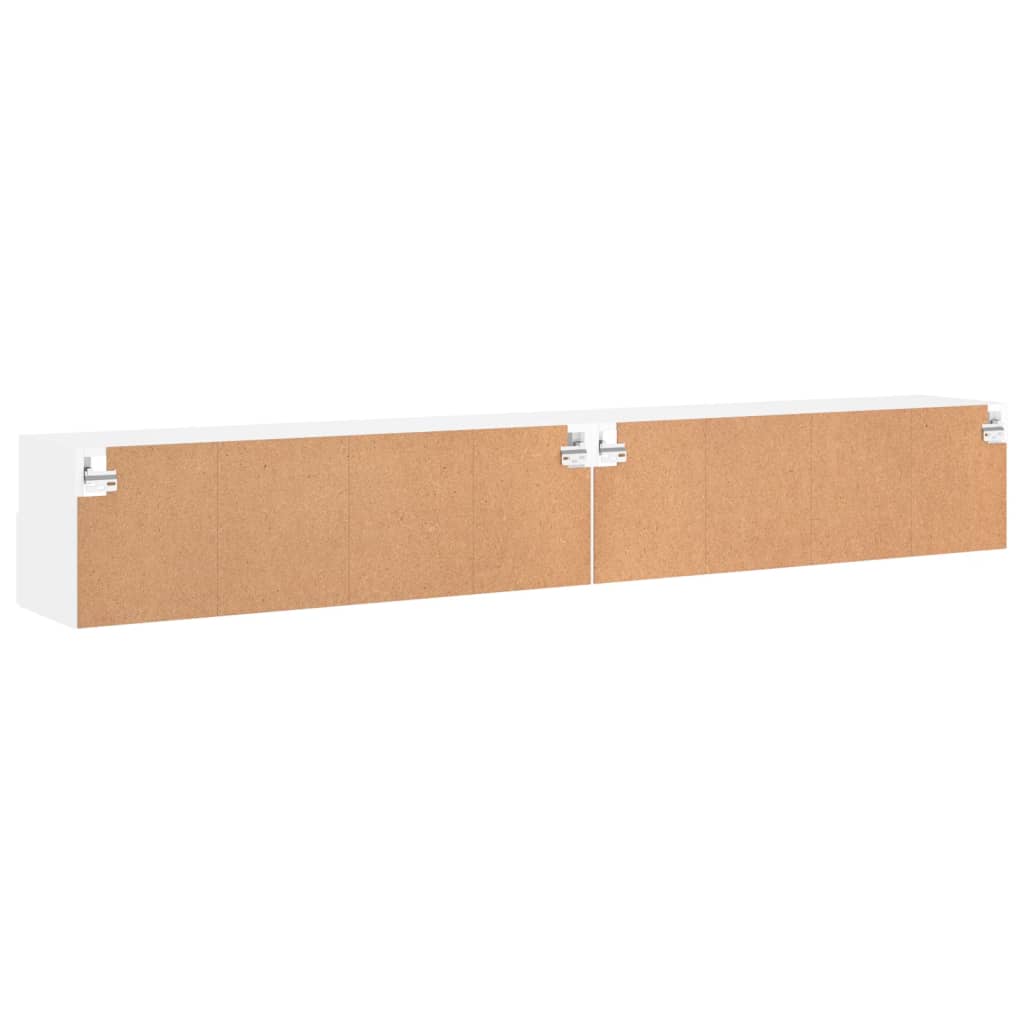 Meubles muraux TV 2 pièces blanc 100x30x30 cm matériau bois