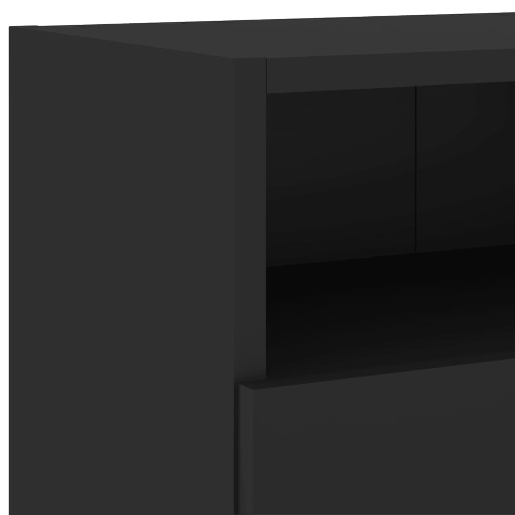 Meuble TV mural noir 100x30x30 cm en matériau à base de bois