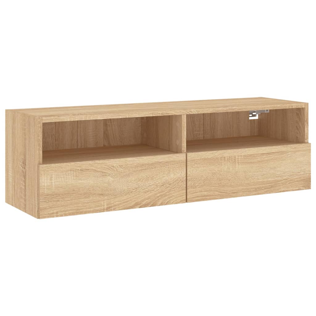 Meuble TV mural en chêne Sonoma 100x30x30 cm, matériau à base de bois