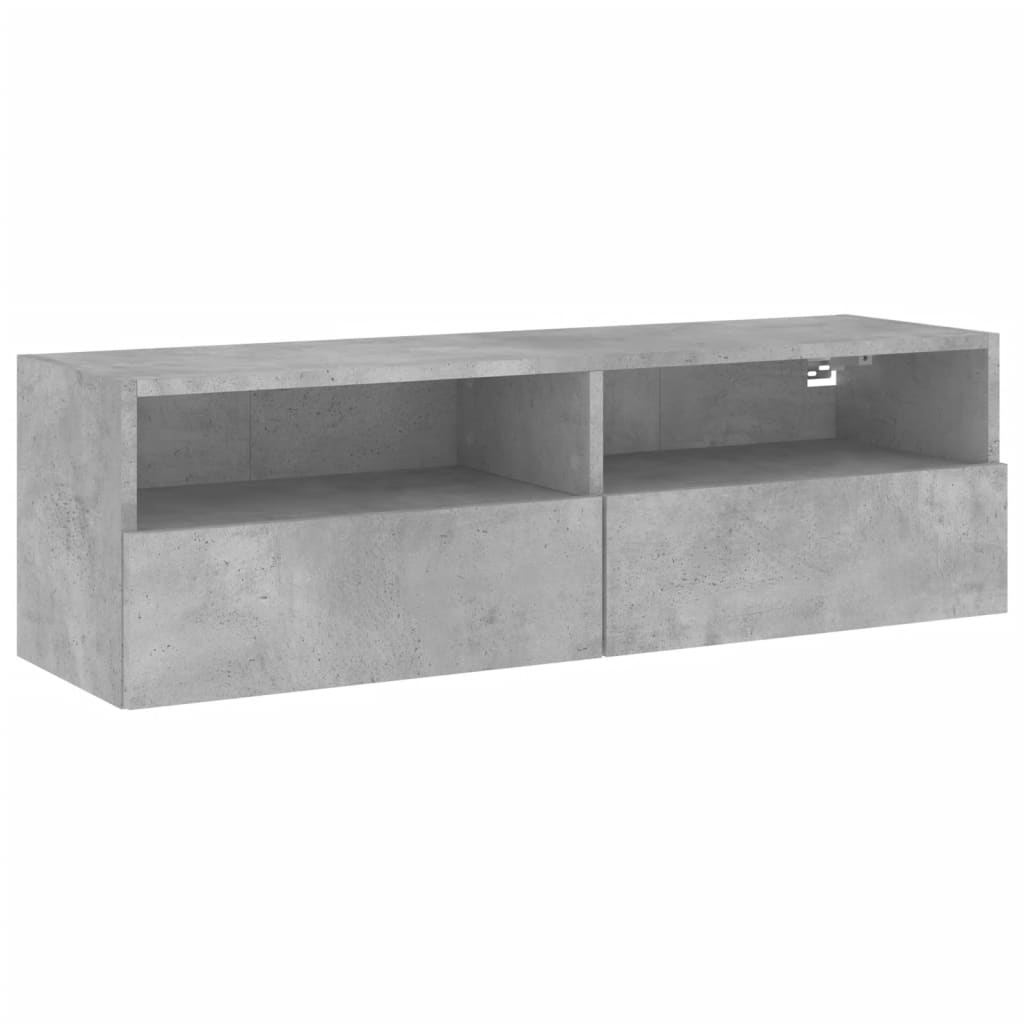 TV wall cabinet concrete grey 100x30x30 cm wood material