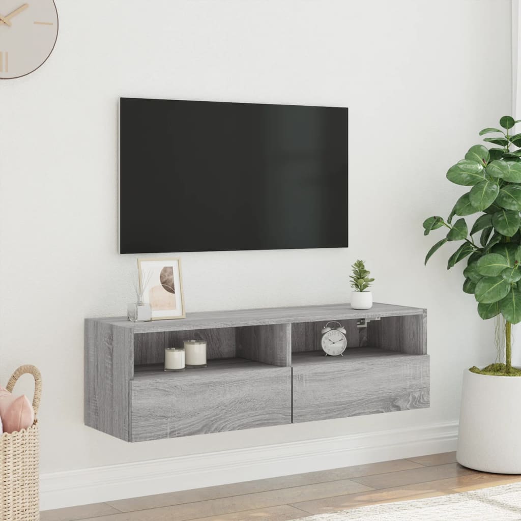 TV wall cabinet gray Sonoma 100x30x30 cm wood material
