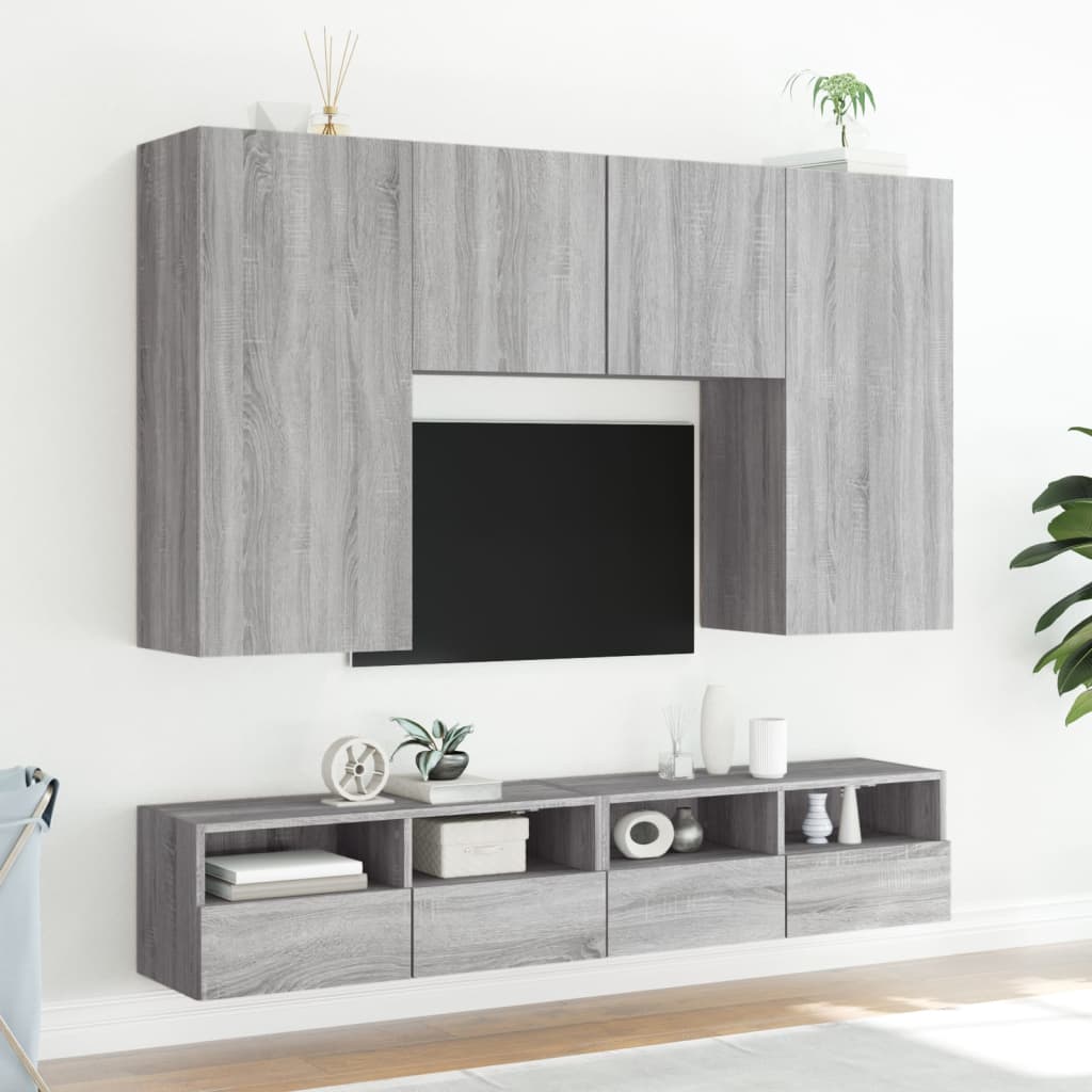 TV wall cabinet gray Sonoma 100x30x30 cm wood material