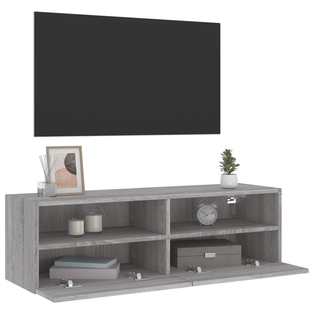 TV wall cabinet gray Sonoma 100x30x30 cm wood material