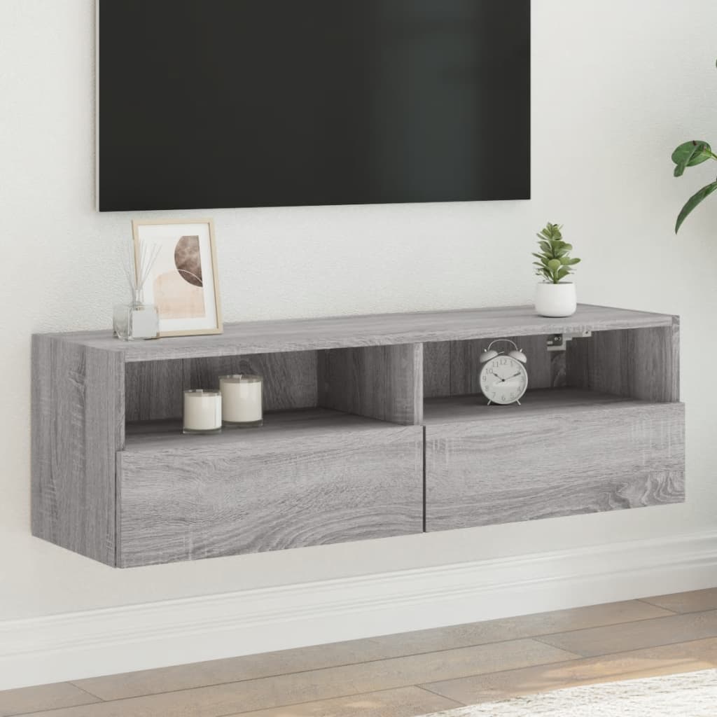 TV wall cabinet gray Sonoma 100x30x30 cm wood material