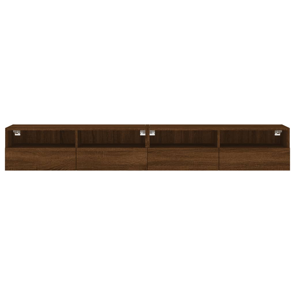 TV-Wandschränke 2 Stk. Braun Eiche-Optik 100x30x30 cm