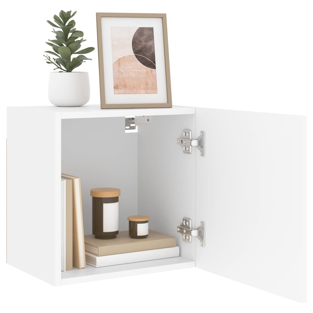 Meubles muraux TV 2 pièces blanc 40,5x30x40 cm matériau bois