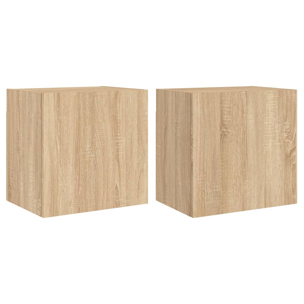 Meubles muraux TV 2 pièces chêne Sonoma 40,5x30x40 cm matériau bois.