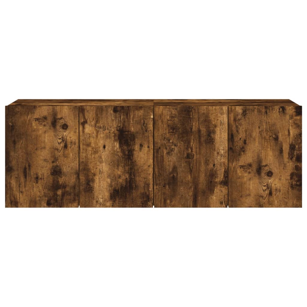 Meubles muraux TV 2 pcs. chêne fumé 60x30x41 cm