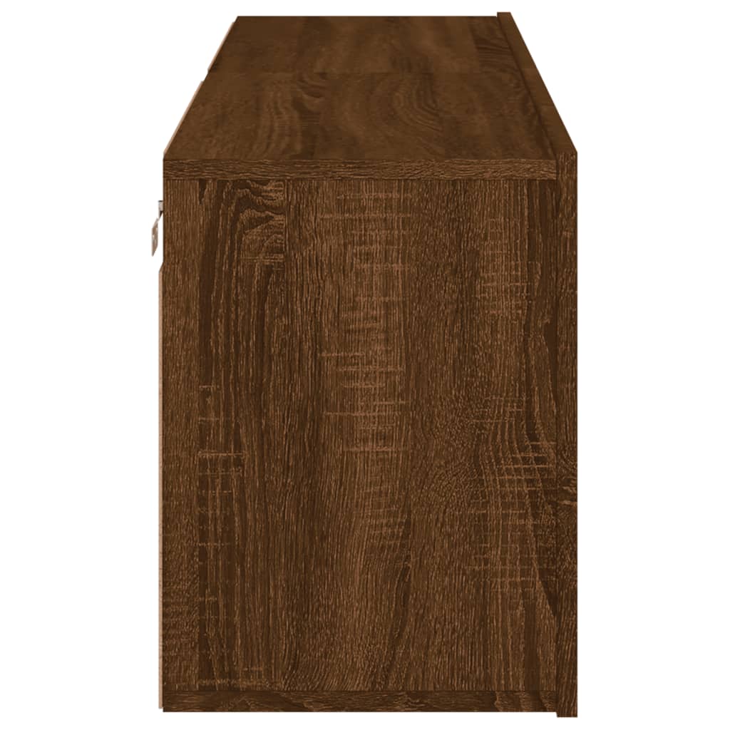 Meubles TV muraux 2 pièces aspect chêne marron 60x30x41 cm