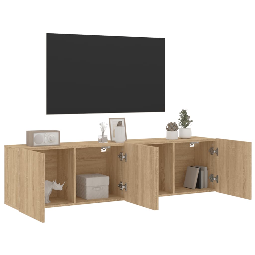 Meubles muraux TV 2 pcs. Chêne Sonoma 80x30x41 cm