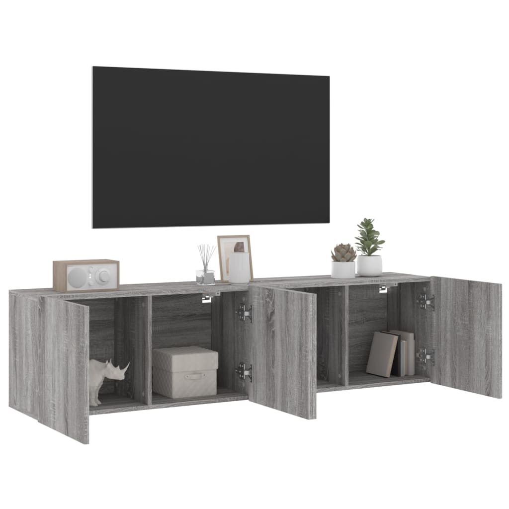 TV-Wandschränke 2 Stk. Grau Sonoma 80x30x41 cm