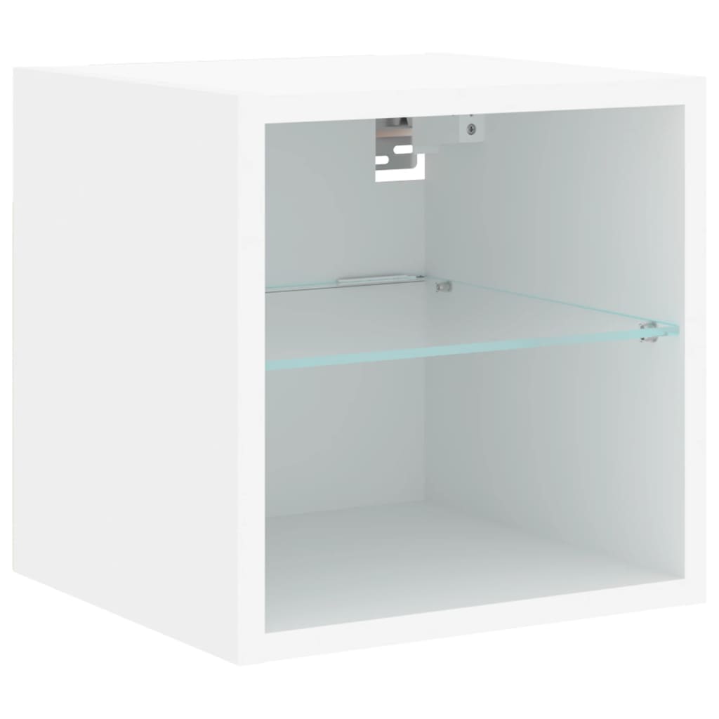 TV wall cabinets with LED lights 2 pcs. White 30x28.5x30 cm
