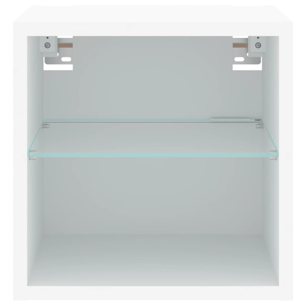 TV wall cabinets with LED lights 2 pcs. White 30x28.5x30 cm