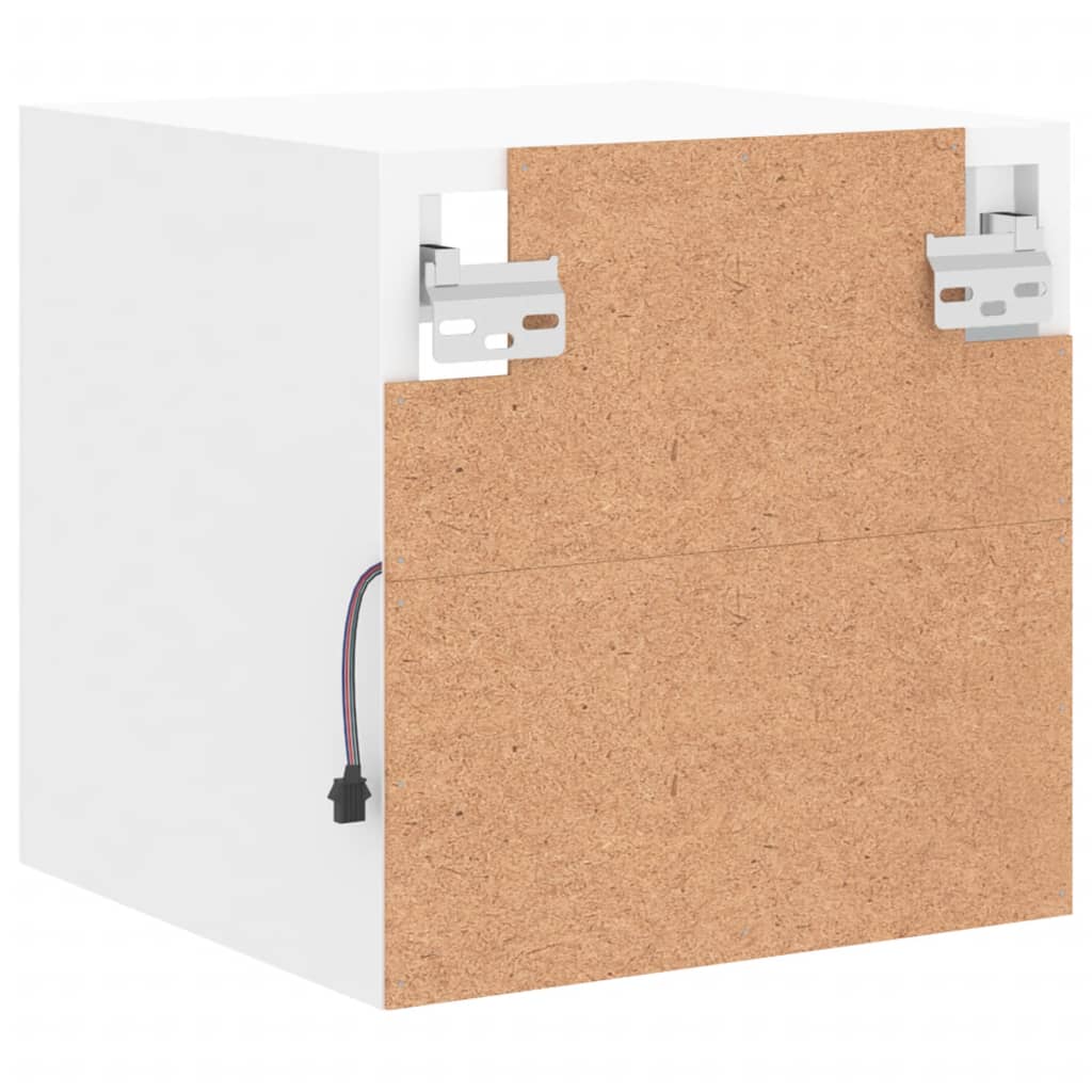 TV wall cabinets with LED lights 2 pcs. White 30x28.5x30 cm