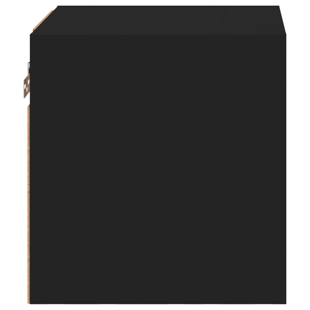 TV wall cabinets with LED lights 2 pcs. Black 30x28.5x30 cm