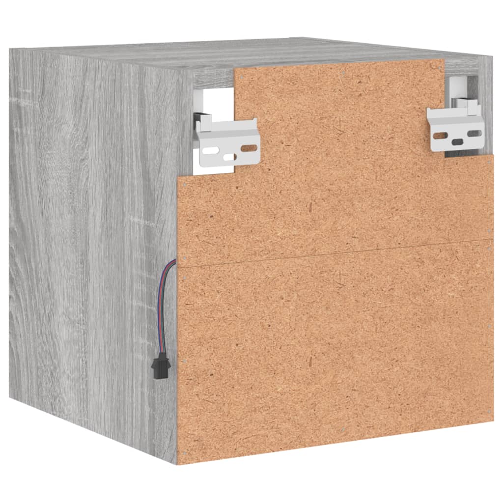 TV wall cabinets with LED lights 2 pcs. Gray Sonoma
