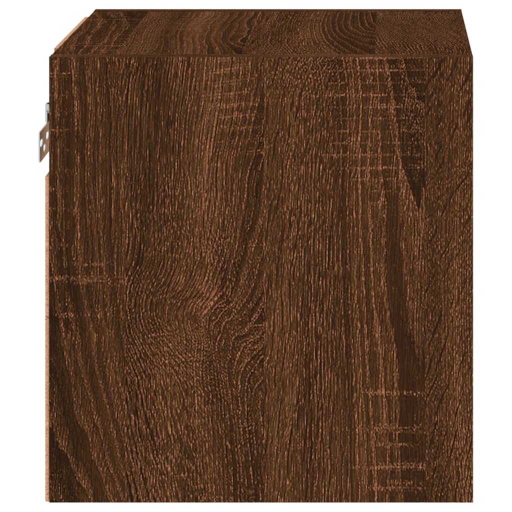 TV wall cabinets with LED lights 2 pcs. Brown oak look