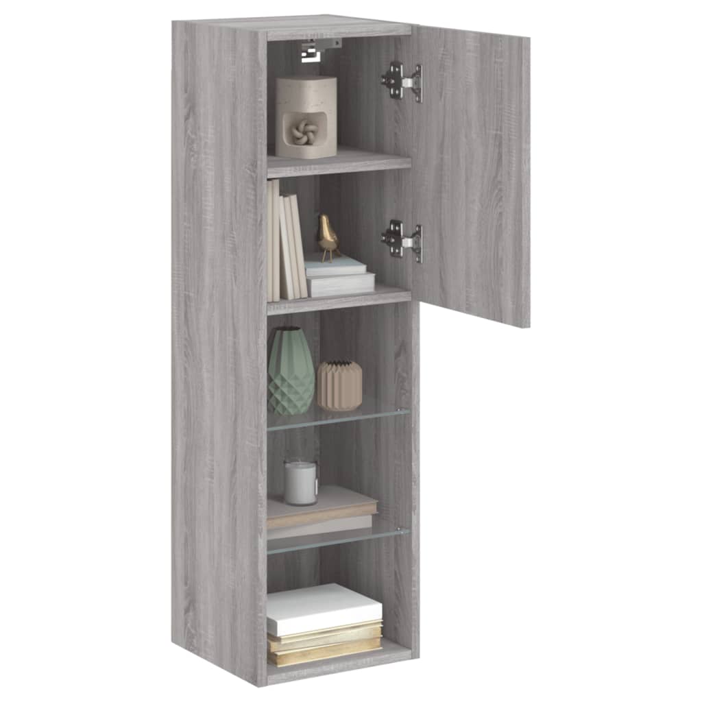 Meuble TV avec lumières LED gris Sonoma 30,5x30x102 cm