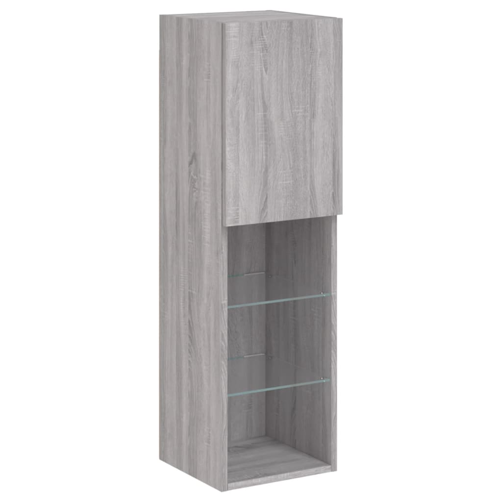 Meuble TV avec lumières LED gris Sonoma 30,5x30x102 cm