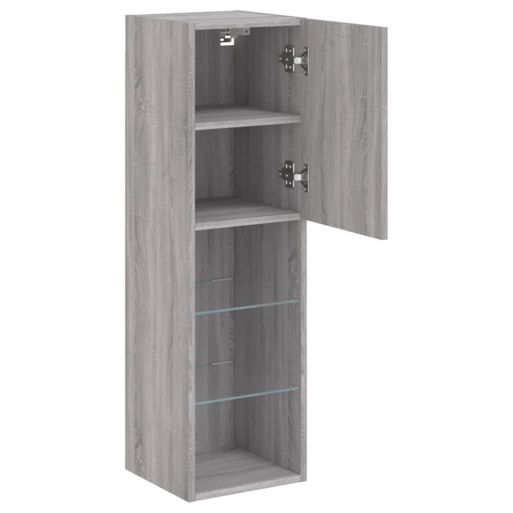 Meuble TV avec lumières LED gris Sonoma 30,5x30x102 cm