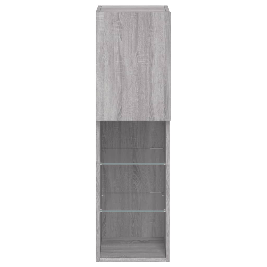 Meuble TV avec lumières LED gris Sonoma 30,5x30x102 cm