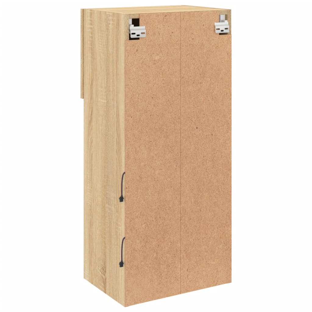 Meuble TV avec lumières LED Chêne Sonoma 40,5x30x90 cm