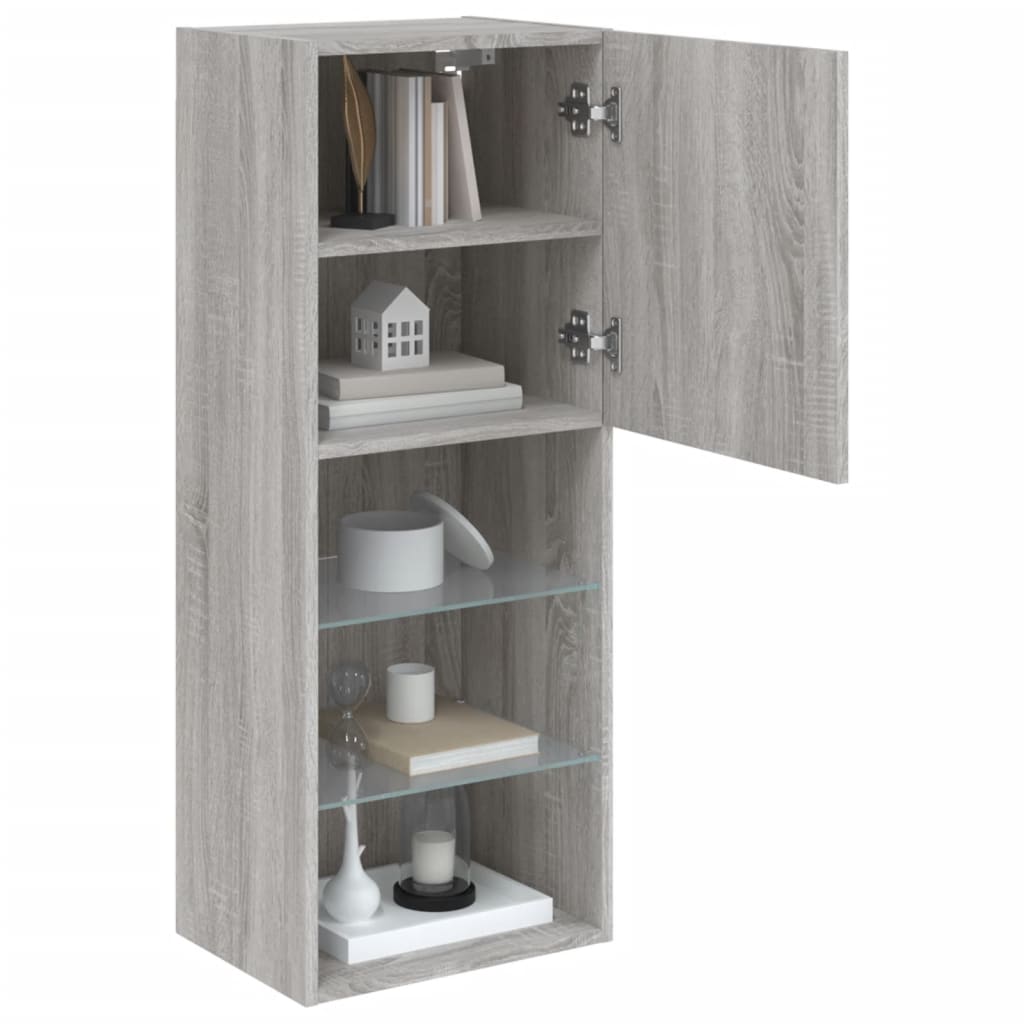 Meuble TV avec lumières LED gris Sonoma 40,5x30x102 cm