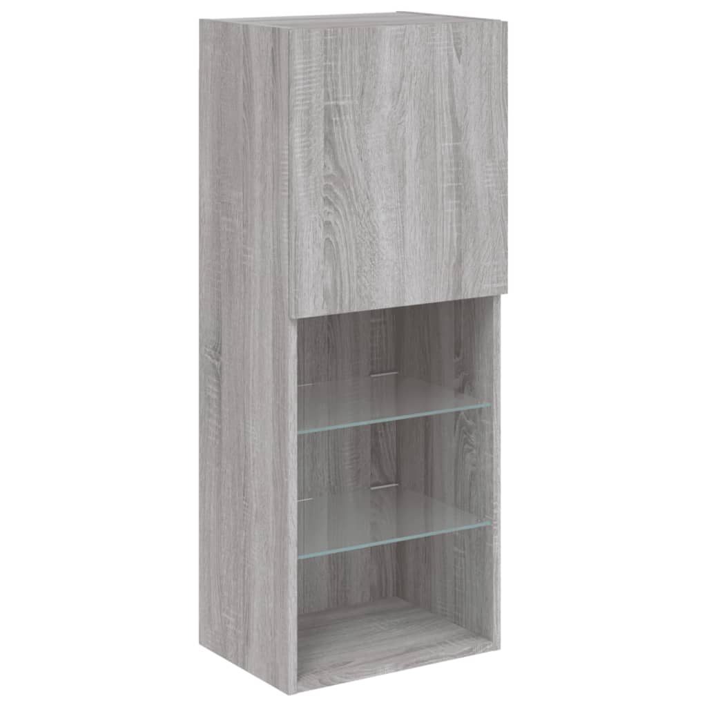 Meuble TV avec lumières LED gris Sonoma 40,5x30x102 cm