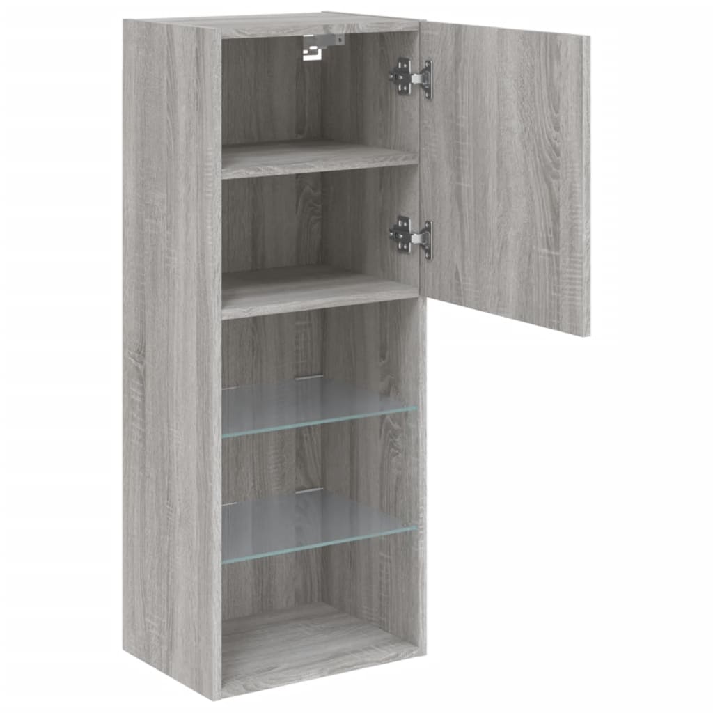 Meuble TV avec lumières LED gris Sonoma 40,5x30x102 cm