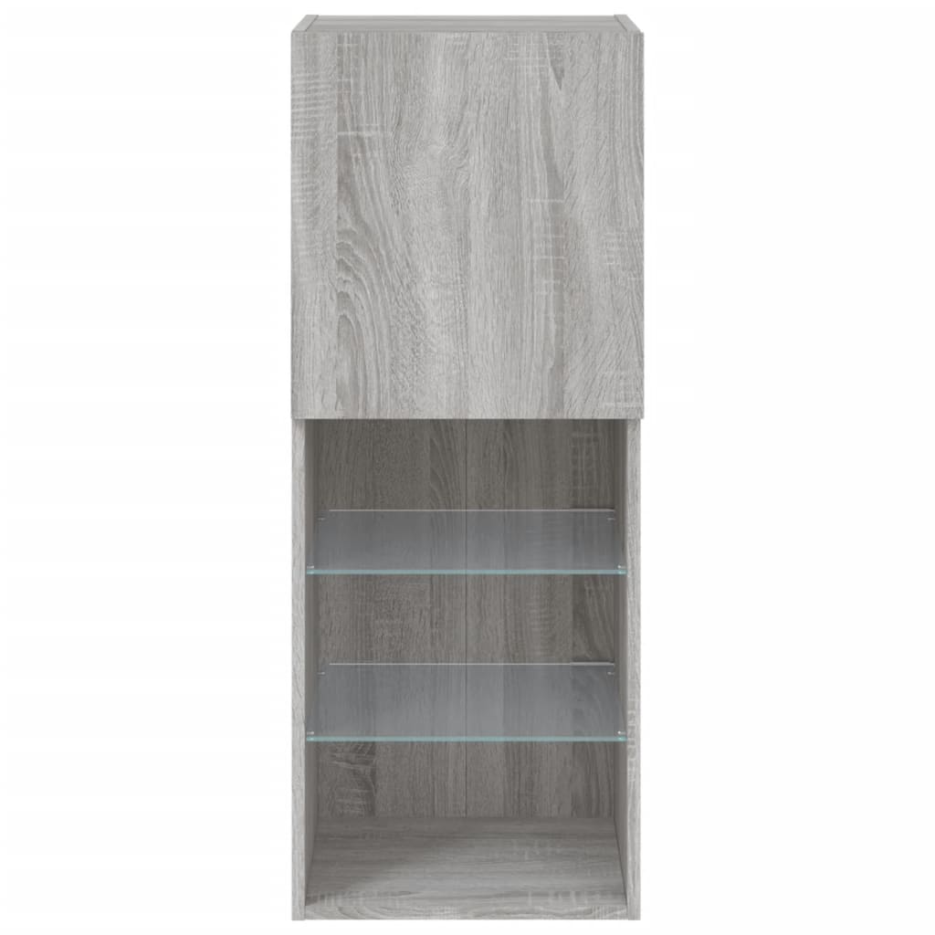 Meuble TV avec lumières LED gris Sonoma 40,5x30x102 cm