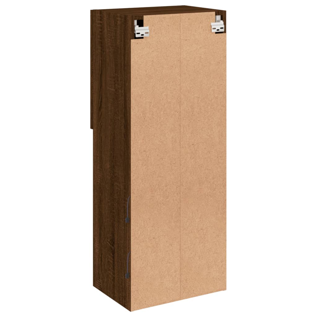 TV cabinet with LED lights brown oak look 40.5x30x102 cm