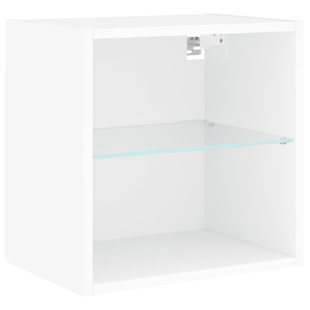 Wall Bedside Table with LED Lights White