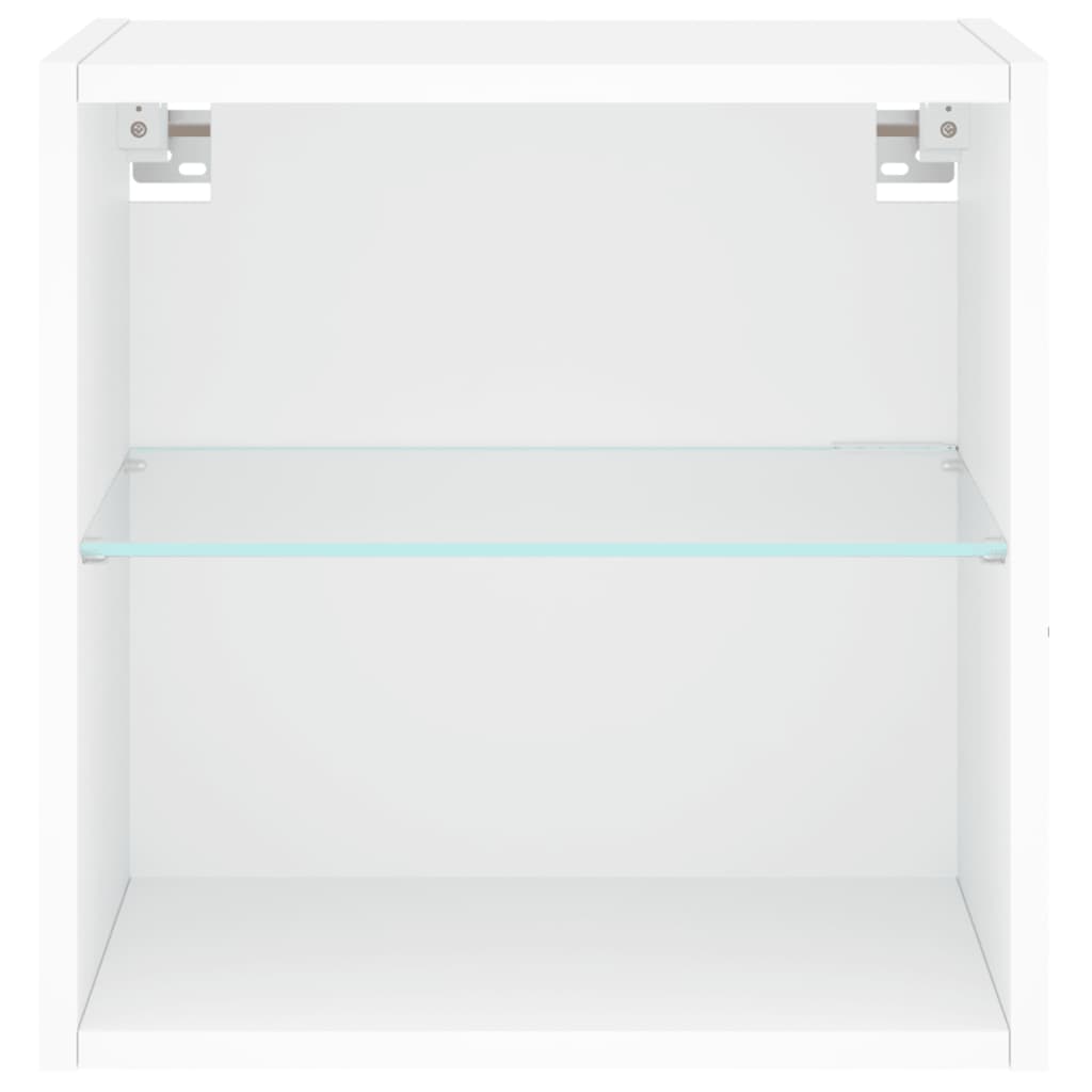 Wall Bedside Table with LED Lights White