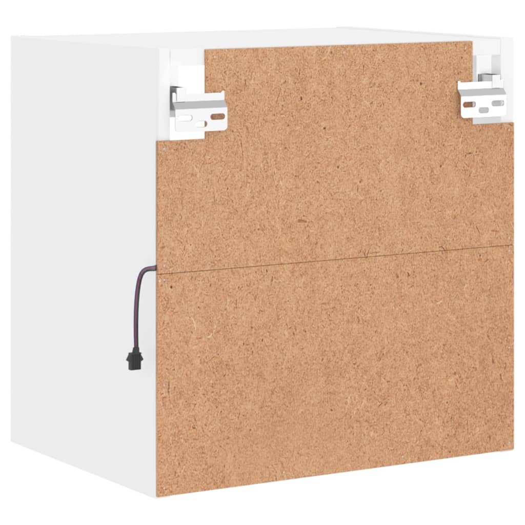 Wall Bedside Table with LED Lights White