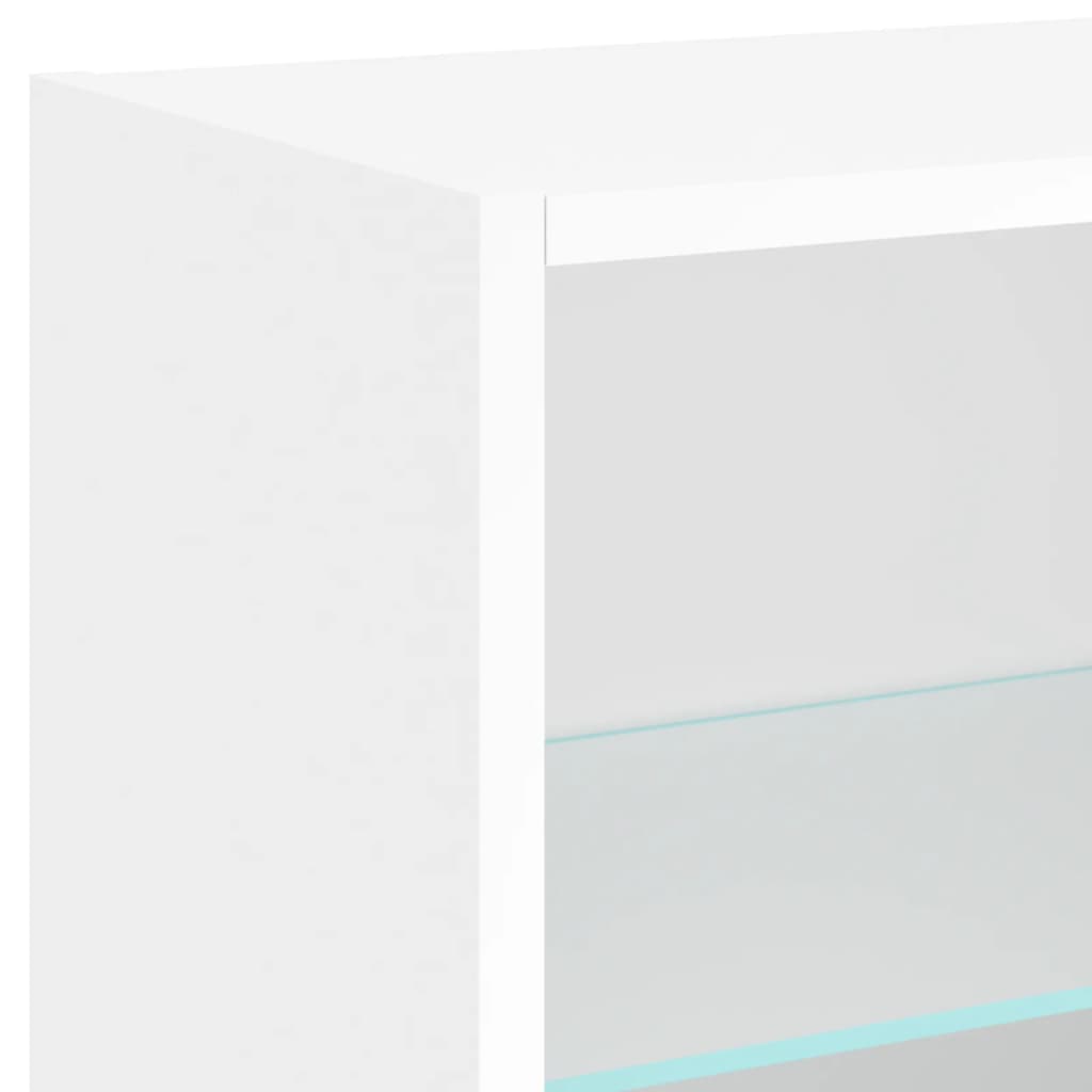 Wall Bedside Table with LED Lights White