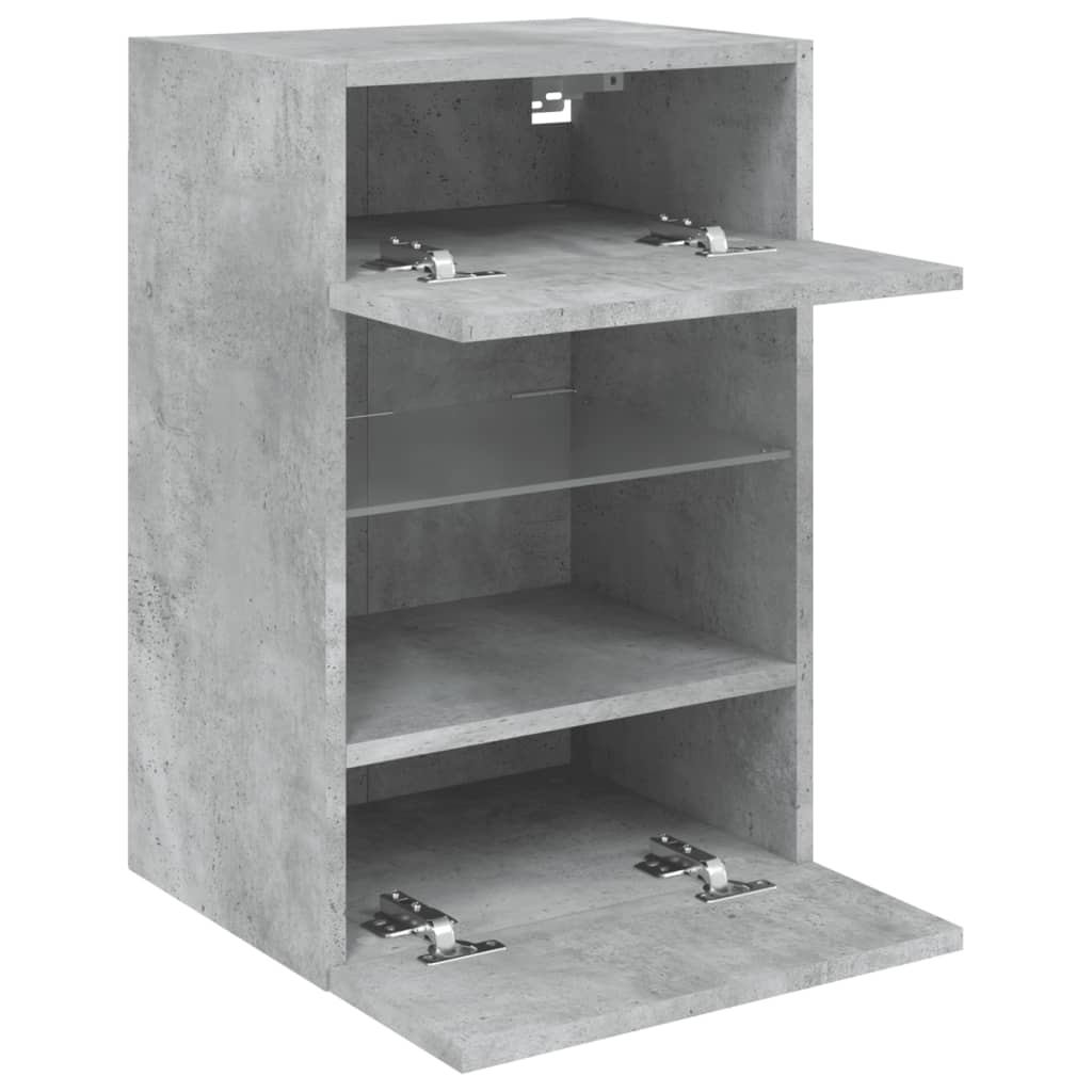 TV wall cabinet with LED lights concrete grey 40x30x60.5 cm