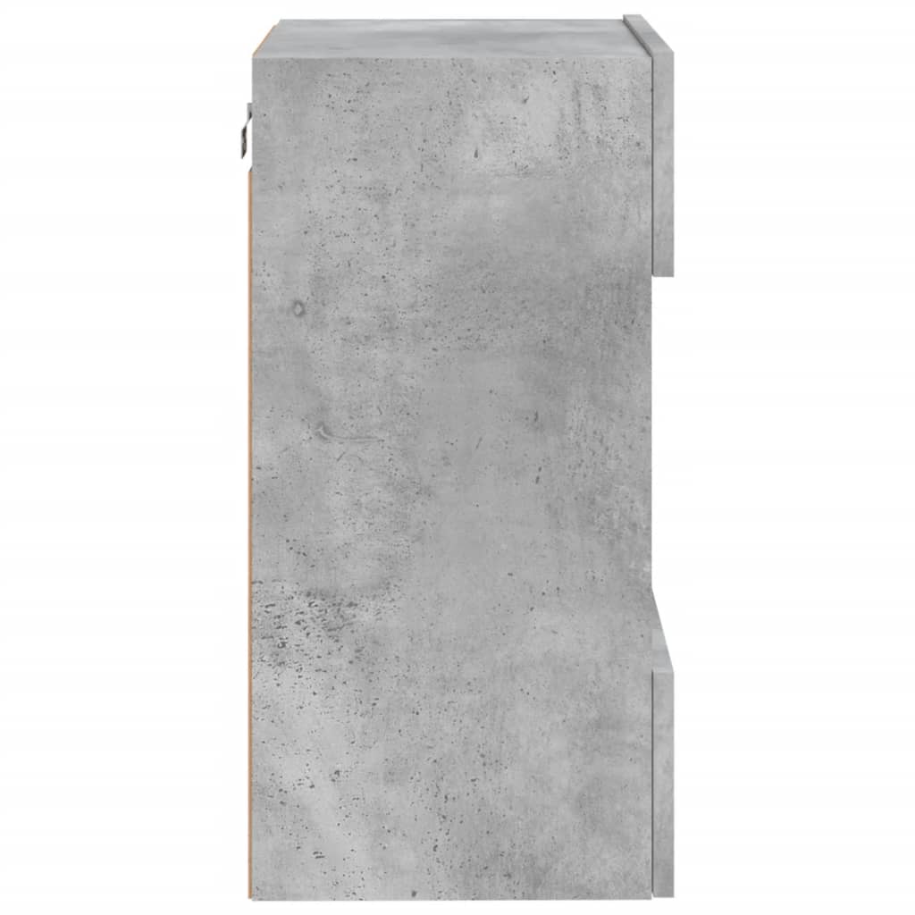 TV wall cabinet with LED lights concrete grey 40x30x60.5 cm