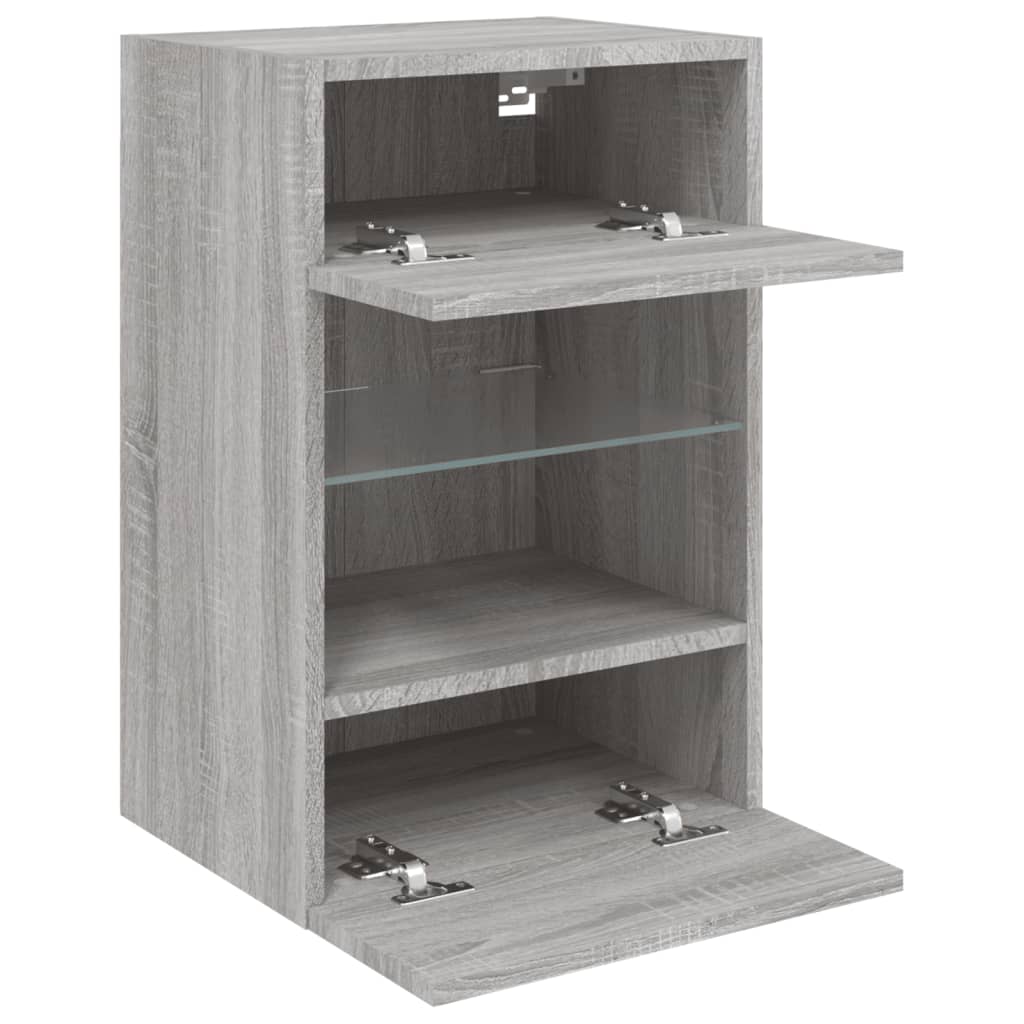 TV wall cabinet with LED lights Gray Sonoma 40x30x60.5 cm