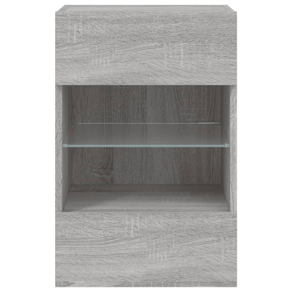 TV wall cabinet with LED lights Gray Sonoma 40x30x60.5 cm
